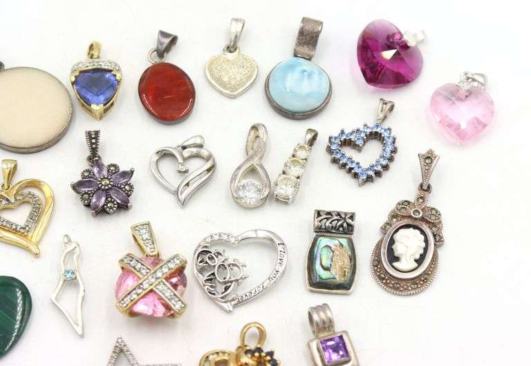 Group lot of Vintage 925 sterling silver pendants