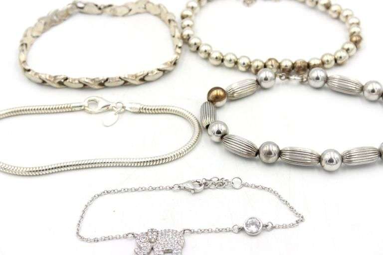 Vintage 925 sterling silver group lot of 6 bracelets