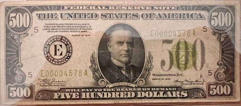 Rare U.S $500 Bill