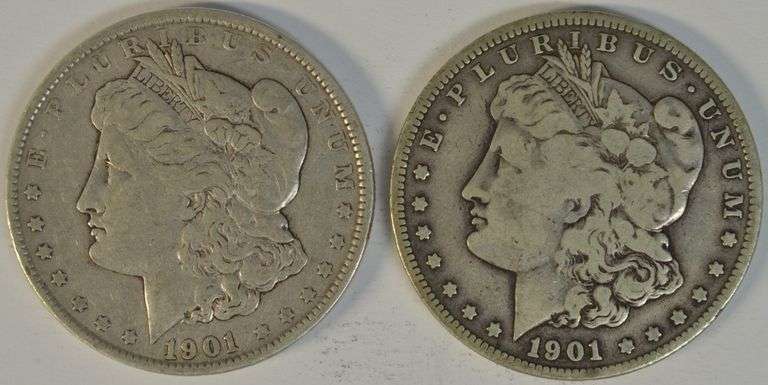 Scarce 1901-P & 1901-S Morgan Silver Dollars