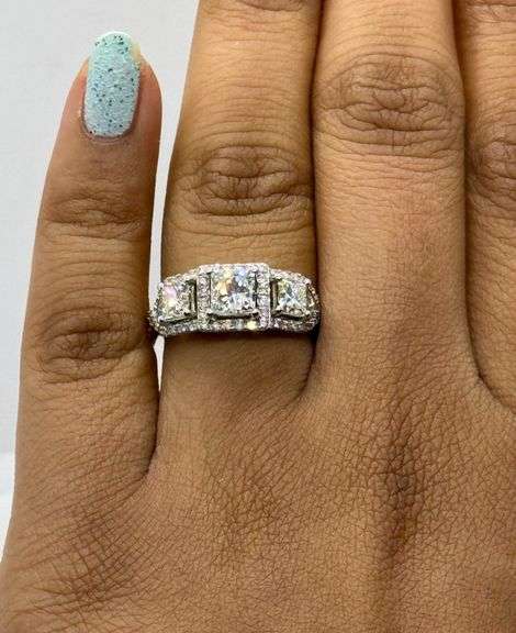 14K White Gold Princess Cut Diamond Engagement Ring
