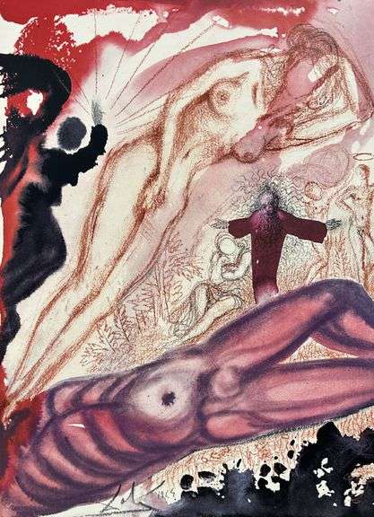 Highly Collectible and Rare Salvador Dali Original Lithograph from the 'Biblia Sacra' Suite