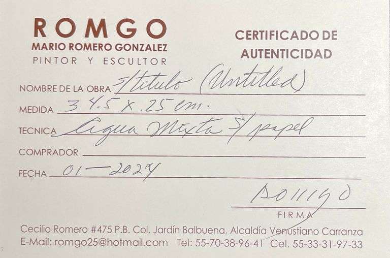 Rare All Original Mixed-Media On Paper by Romgo