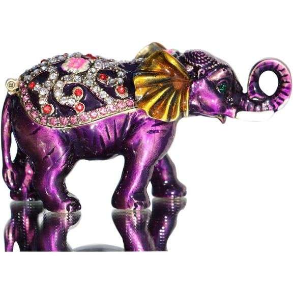 Bejeweled Elephant Trinket Box