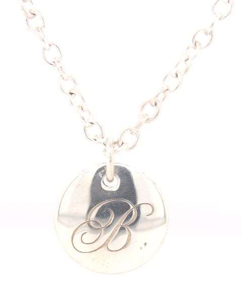 Tiffany & Co B Initial pendant on chain