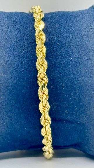 14K Yellow Gold Twisted Rope Bracelet