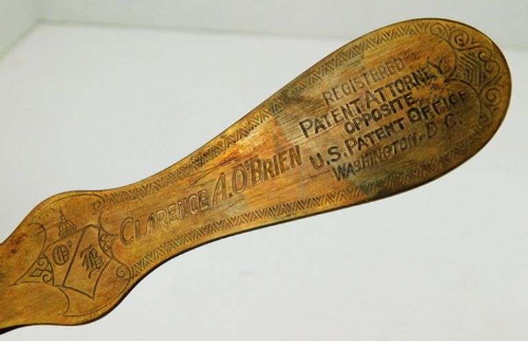 1930's Patent Attorney Copper Letter Opener