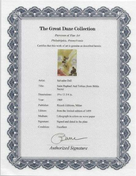 Highly Collectible and Rare Salvador Dali Original Lithograph from the 'Biblia Sacra' Suite