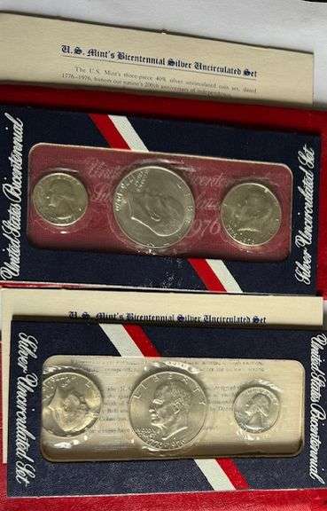 2  Red Envelope Bicentennial 3 Piece Silver Sets