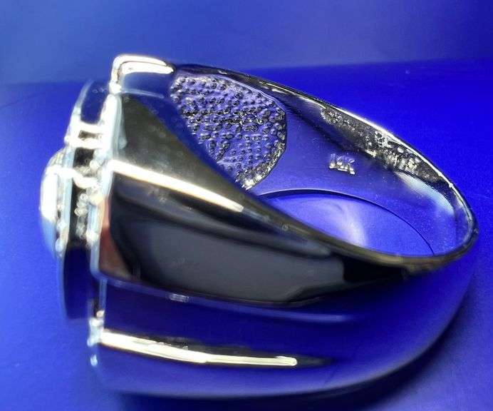 Men's 14 Kt White Gold Plate 7.25 Ctw Lab Simulated Diamond Ring