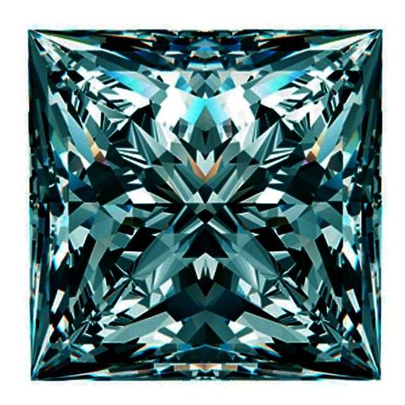 5.75 Ct Paraiba Green Princess Cut Fire Lab Simulated Diamond