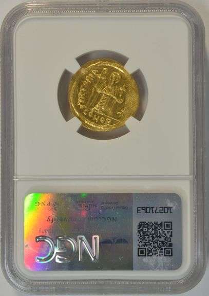 Impressive CH BU Byzantine Gold Solidus of Phocas, 602-610 AD NGC MS