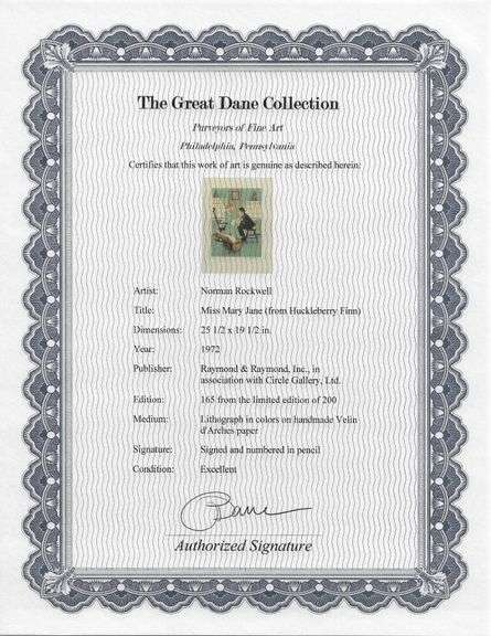 Rare Norman Rockwell Original Lithograph Hand Signed