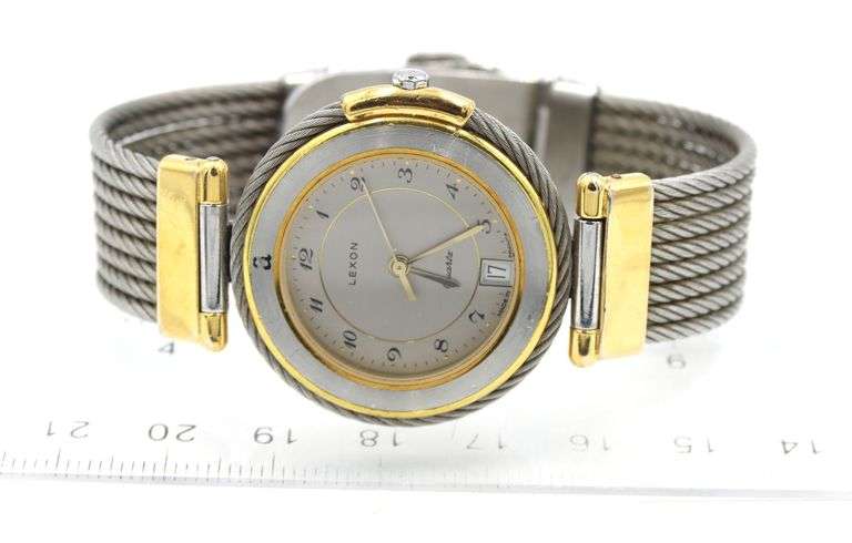 Lenox quartz 2 tone bangle bracelet watch