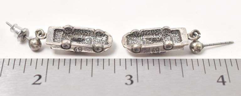Car 89 Dangle Earrings in Sterling Silver