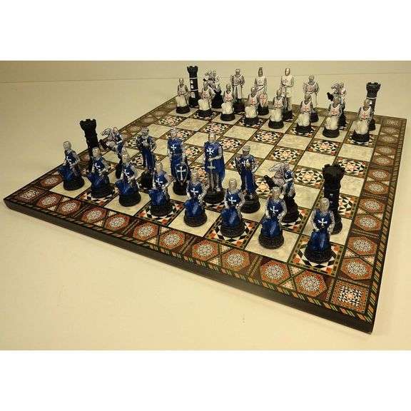 Medieval Crusades Warrior Chess Set Hand-Painted