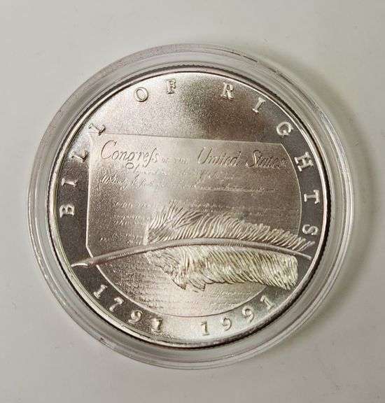 1991 Chrysler Honors The Bill Of Rights, 1 Oz. Silver. W Box