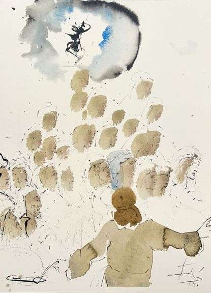 Highly Collectible and Rare Salvador Dali Original Lithograph from the 'Biblia Sacra' Suite