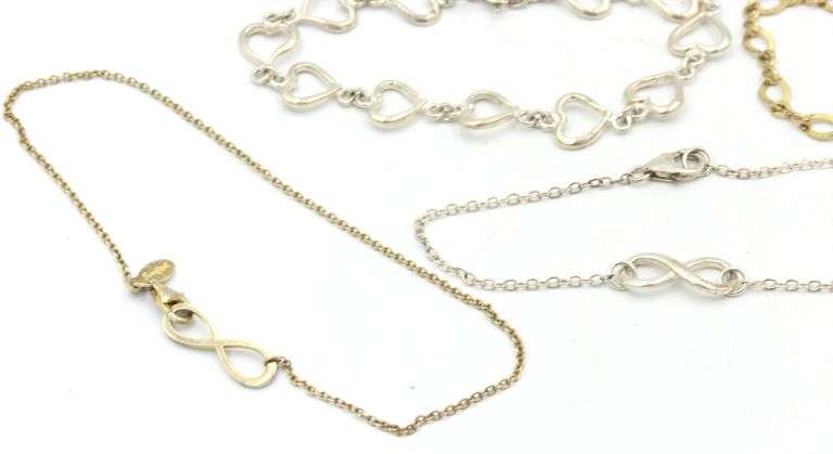 Group lot of 10 vintage 925 sterling silver bracelets