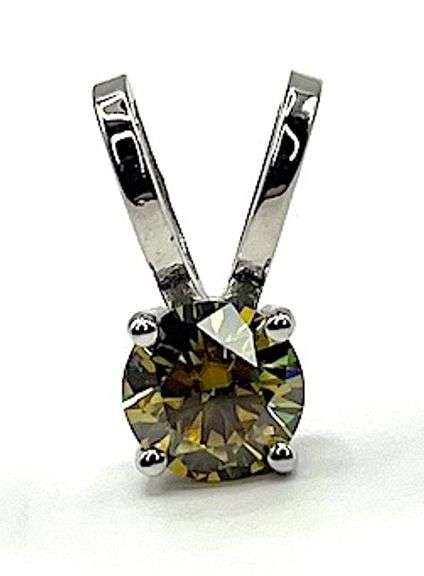 Dazzling 2.25 Ct VVs1 Golden Lab Simulated Diamond Pendant