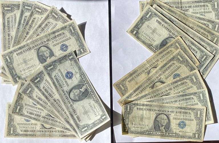 20 Circulated $1 Silver Certificates