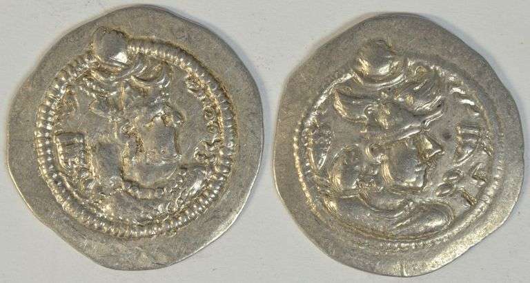 Type I and Type II Sassanian Peroz Silver Drachms, 457-483 AD