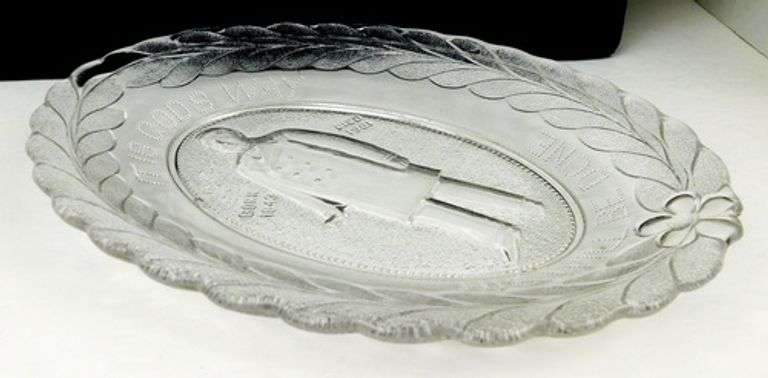 1901 President Wm. McKinley Glass Motto Plate