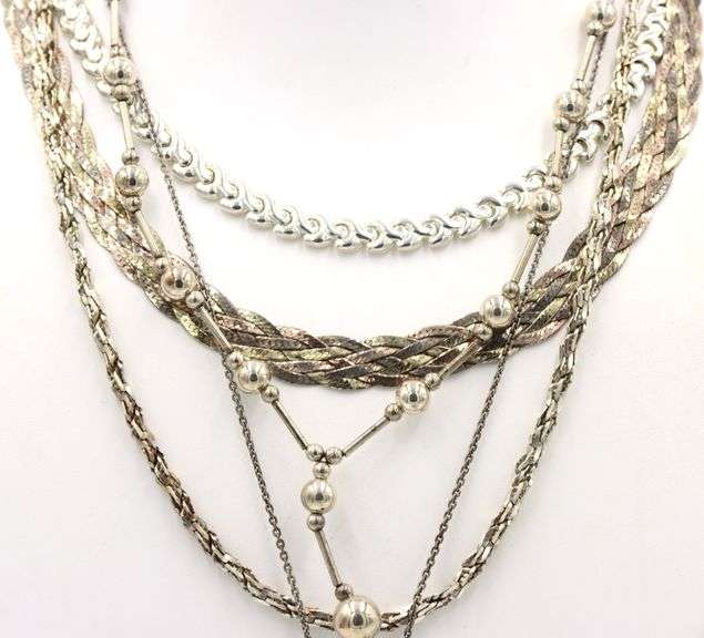 Vintage 925 sterling silver lot of 5 necklaces