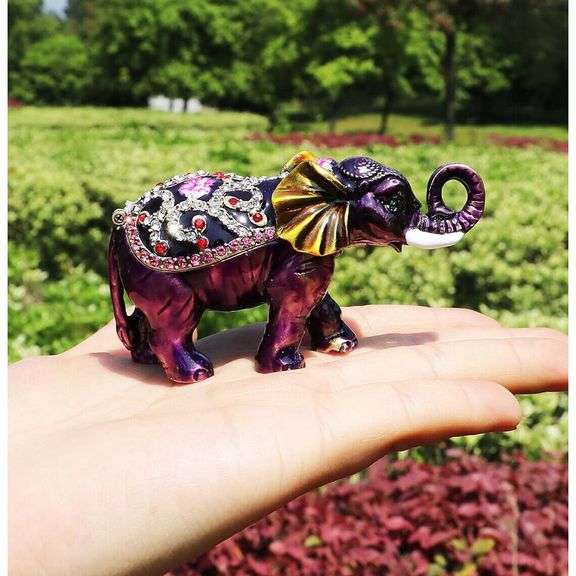 Bejeweled Elephant Trinket Box
