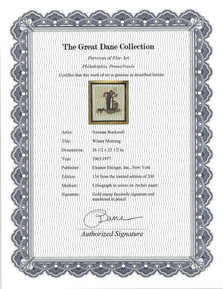 Highly Collectible Norman Rockwell Lithograph in Gold Frame
