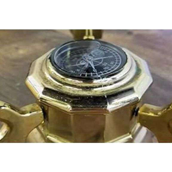 21-Inch Blue Lapis Gemstone World Globe with Gold Tripod