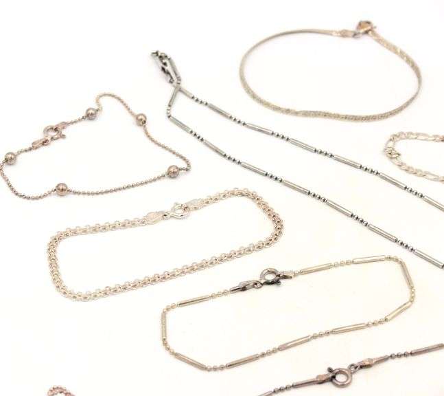 Group lot of Vintage 925 sterling silver bracelets and necklace