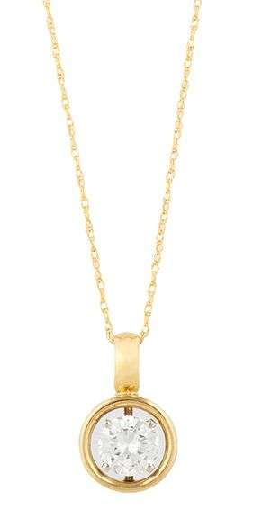 Jean Francois Albert 0.74ct Round Diamond Solitaire Pendant Necklace in 18K