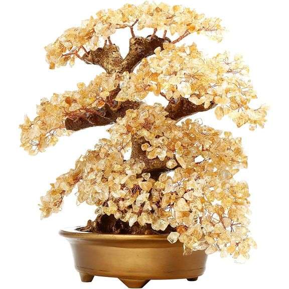 Feng Shui Large Yellow Crystal Quartz Money Tree