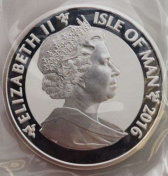 2016 Isle of Man 1 oz 999 Fine Silver "Angel" Reverse Proof Coin Mint Sealed