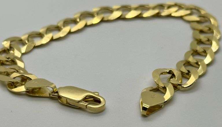 14K Yellow Gold Italian Curb Link Bracelet
