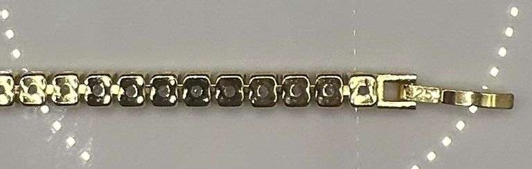Dazzling 14 Kt Yellow Gold Plated Simulated Diamond Tennis Bracelet