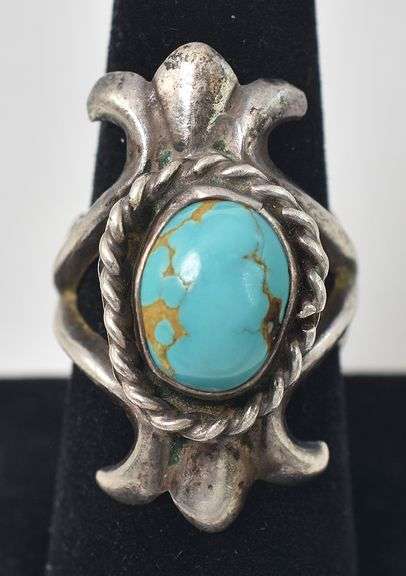 Native American Turquoise Gemstone Ring in Sterling Silver