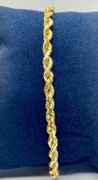 14K Yellow Gold Twisted Rope Bracelet