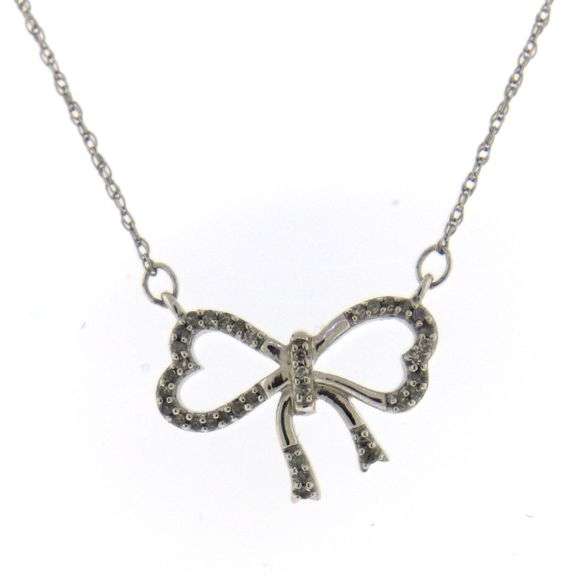 925 Sterling Silver Bow Pendant on Chain
