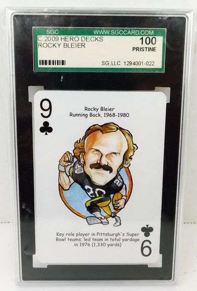 Rocky Bleir, Steelers Hero Decks Playing Card, Graded 100 Pristine