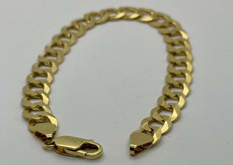 14K Yellow Gold Italian Curb Link Bracelet