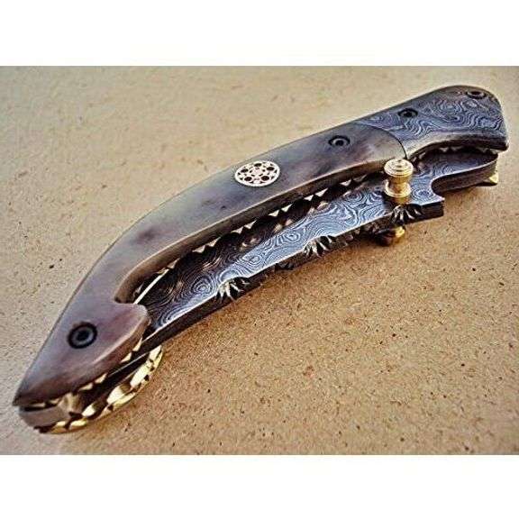 Limited Edition Damascus Steel Camel Bone Knife