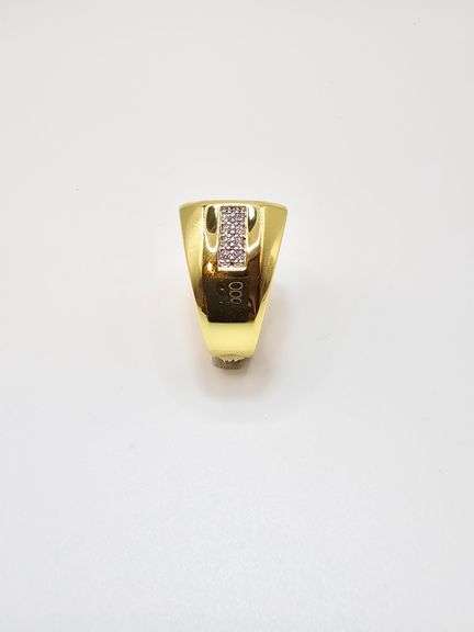 Men's 14 Kt Gold Plate 6.25 Cttw Lab Simulated Diamond Ring