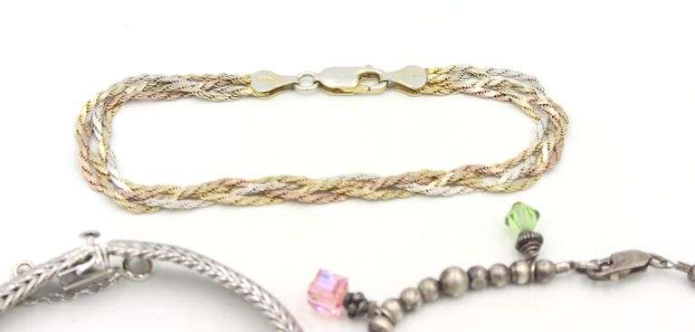 Group lot of 7 Vintage 925 sterling silver bracelets