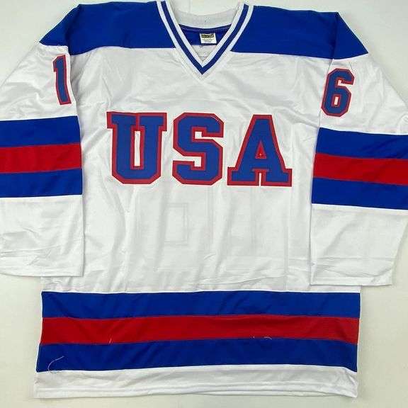 Autographed Mark Pavelich 1980 Team USA Miracle On Ice Hockey Jersey