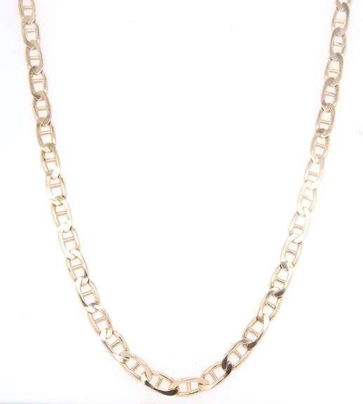 14kt Yellow gold Curbed Anchor chain