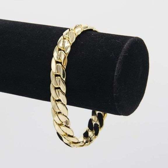 Vibrant 46.7 Gram 14 Kt Gold Plated Cuban Link Bracelet