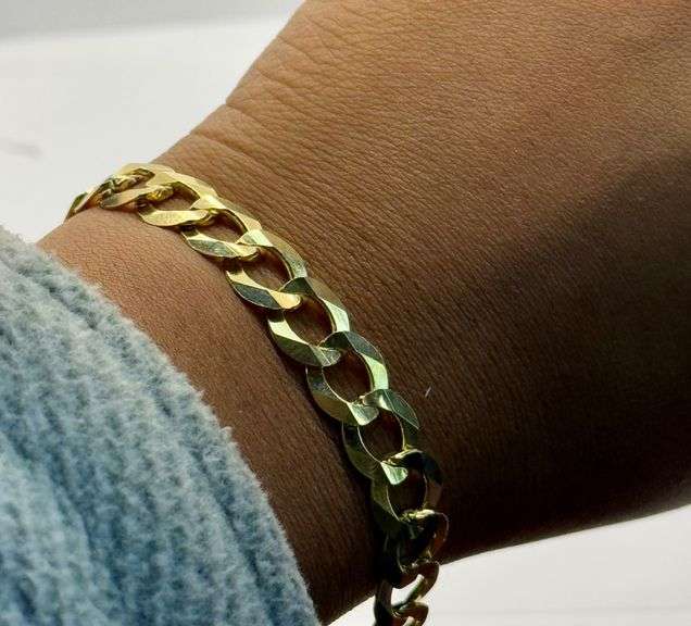 14K Yellow Gold Italian Curb Link Bracelet