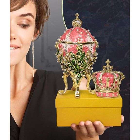 Lilies of the Valley Edd & Crown Crown Trinket Box